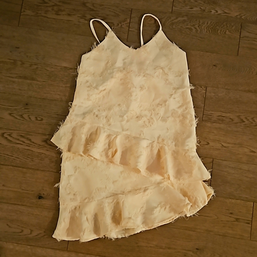 Girls A line designer dress from Korea with asymmetrical ruffles